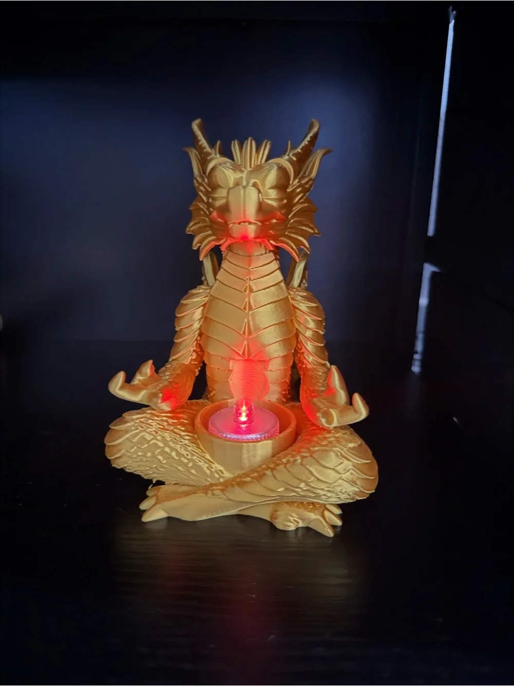 Golden Dragon Tealight Holder - Gold Home Accent